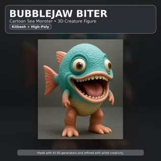 Oddball Creature Set – Fantasy Weirdlings Kitbash High-Poly 3D - Model thumbnail 12