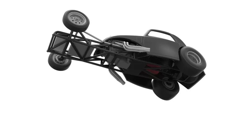 Front engine old school dragster with shell V11 Scale 1:25 - Model preview 3