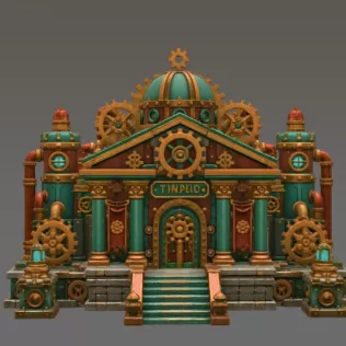 Grand Steampunk Gearworks Castle STL File for 3D Print - Model thumbnail 7