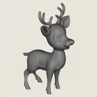 Cartoon Deer Print Ready 3D Model - Model thumbnail 4