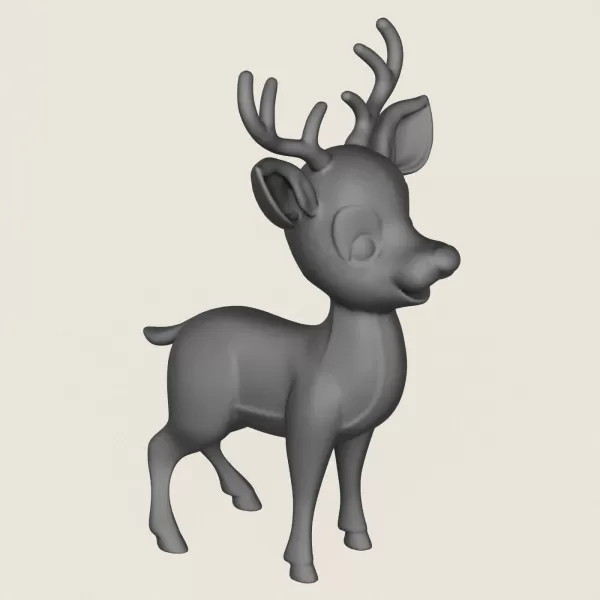 Cartoon Deer Print Ready 3D Model - Model preview 4