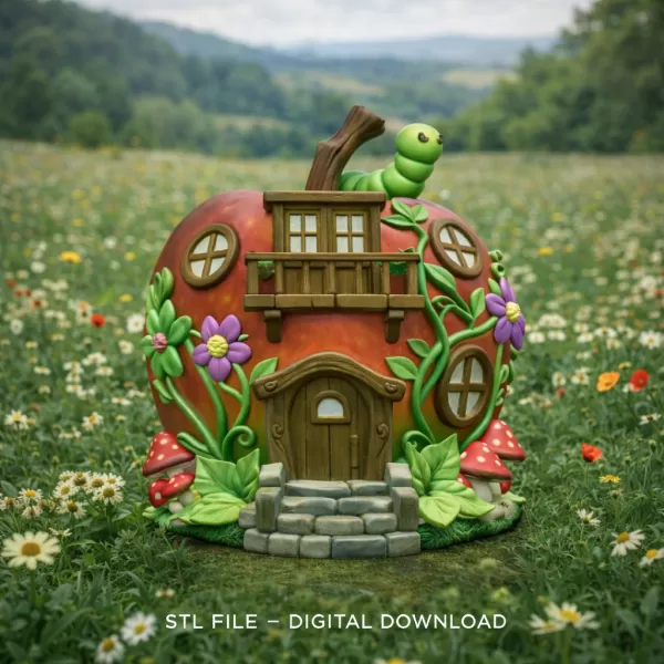 Enchanted Apple Cottage STL File 3D Printable - Model preview 1