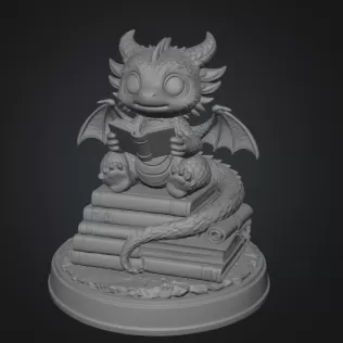Reading Dragon STL File for 3D Print - Model thumbnail 8