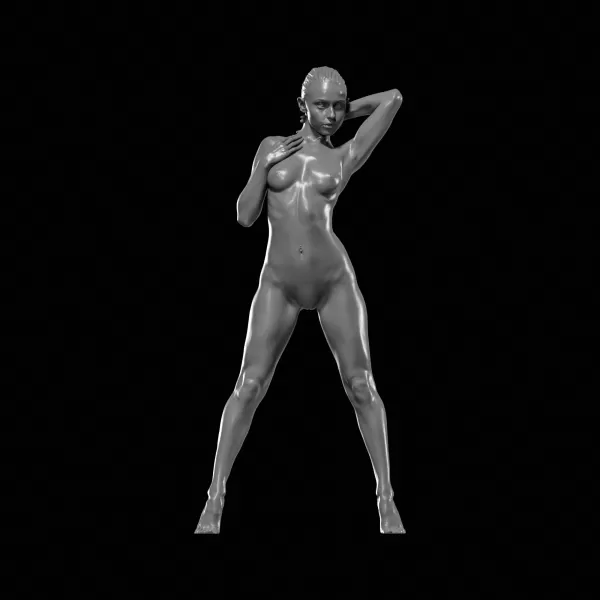 Nude Girl Sexy Pose STL File for 3D Printing - Model preview 5