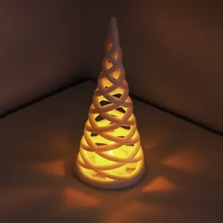 Christmas Tree Candle Holder | Spiral Modern Holiday Light Decor - Model thumbnail 2