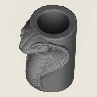Cobra Snake Head Vase Print Ready 3D Model - Model thumbnail 2