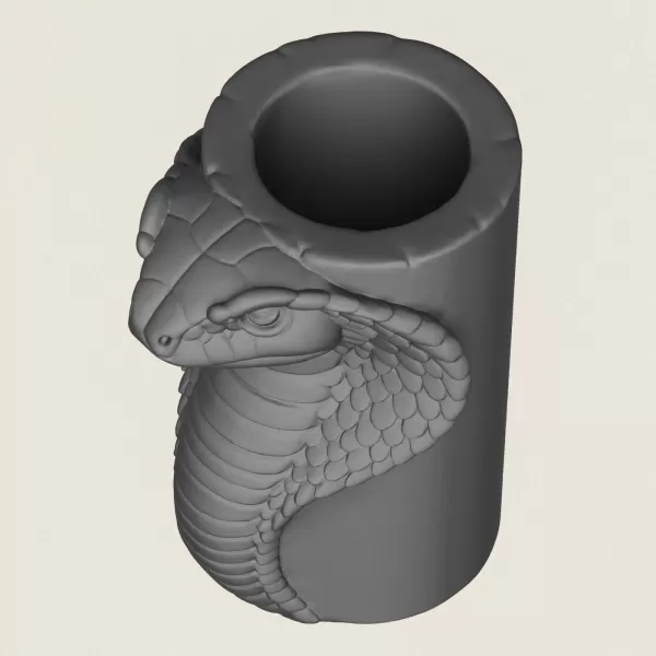 Cobra Snake Head Vase Print Ready 3D Model - Model preview 2