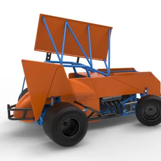 Winged Sprint car Version 2 while turning Scale 1:25 - Model thumbnail 20