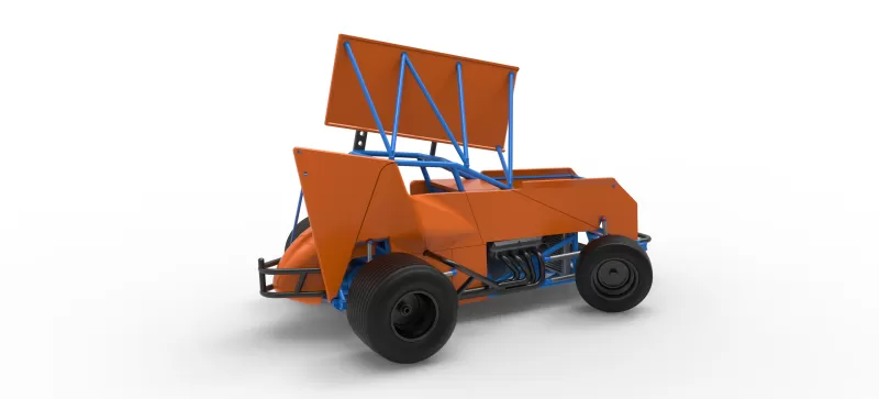 Winged Sprint car Version 2 while turning Scale 1:25 - Model preview 20