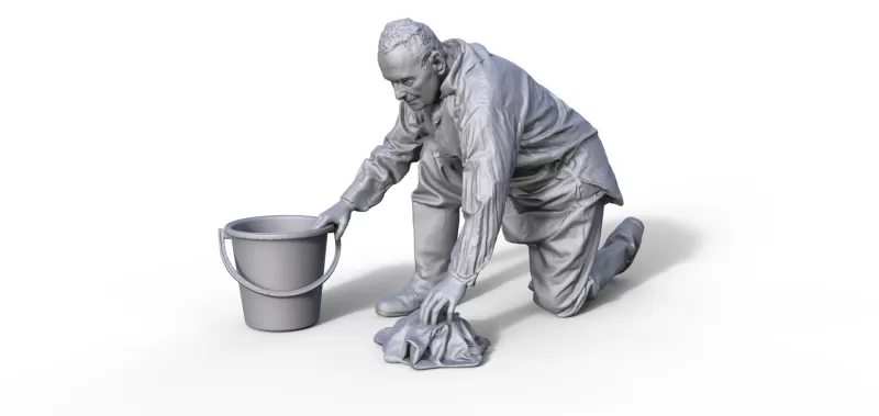 Figur, Figurine, Worker, Modellbau, Schiffsmodell, Diorama, Arbe - Model preview 1