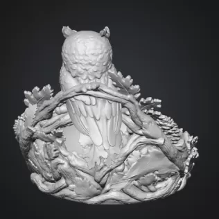 Autumn Owl Bowl Organizer STL File for 3D Print - Model thumbnail 15