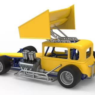 Vintage Winged Supermodified stock car Version 3 Scale 1:25 - Model thumbnail 12