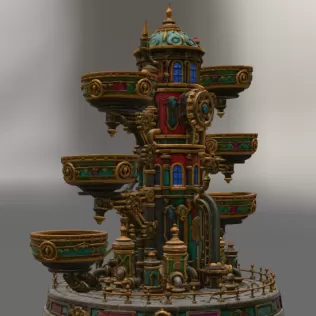 Steampunk Key & Jewelry Organizer STL File for 3D Print - Model thumbnail 9