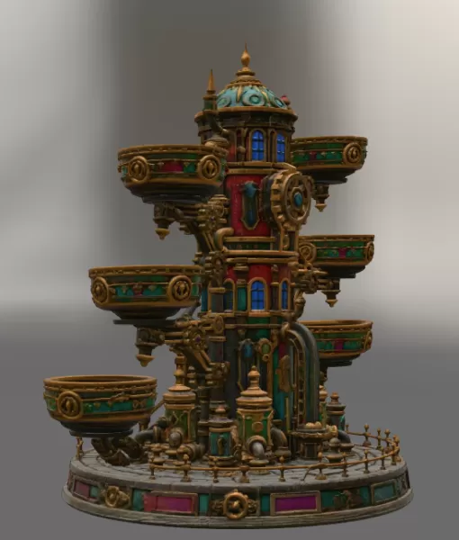 Steampunk Key & Jewelry Organizer STL File for 3D Print - Model preview 9
