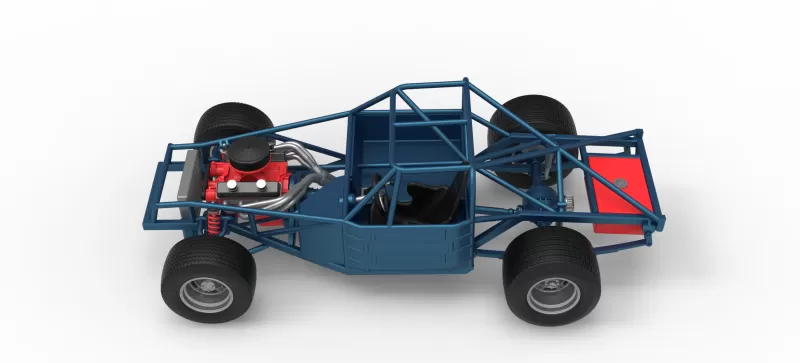 Vintage Dirt late model Race car Base Scale 1:25 - Model preview 10