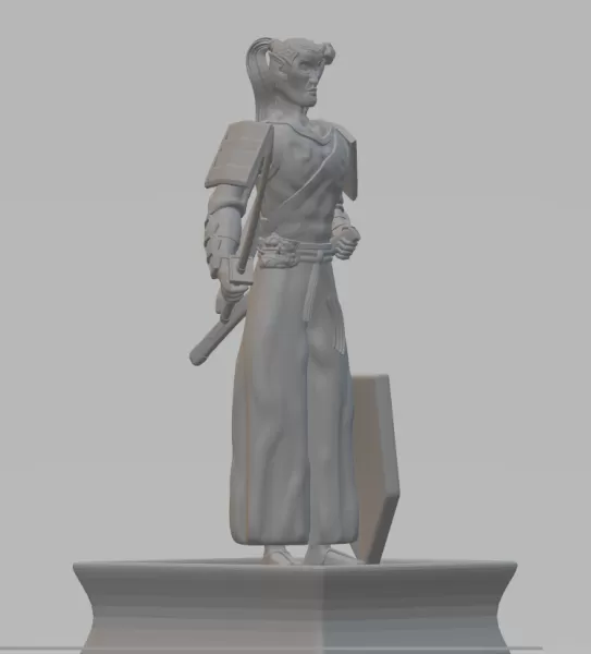 A 3D printed samurai-class board game figurine - Model preview 4