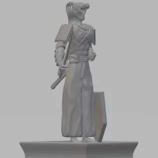 A 3D printed samurai-class board game figurine - Model thumbnail 4