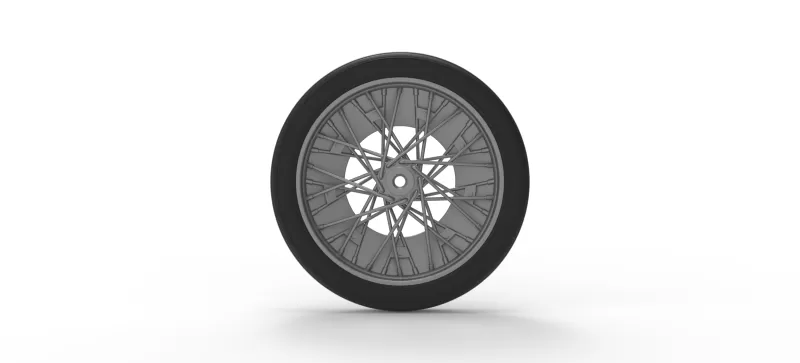 Front wire wheel of vintage dragster Version 3 Scale 1:25 - Model preview 10