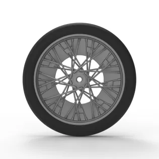 Front wire wheel of vintage dragster Version 3 Scale 1:25 - Model thumbnail 10