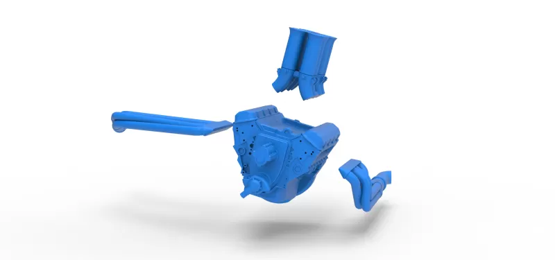 Engine V8 for Supermodified race car Version 5 Scale 1:25 - Model preview 18