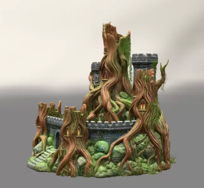 Fantasy Tree Fortress STL File for 3D Printing - Model preview 4
