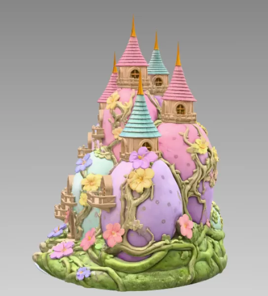 Fantasy Egg Castle STL File– 3D Printable Easter Decoration - Model preview 4