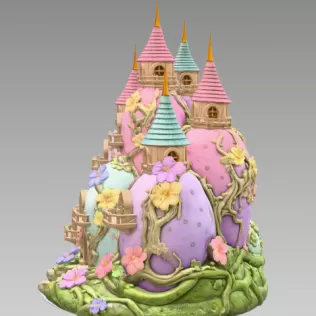 Fantasy Egg Castle STL File– 3D Printable Easter Decoration - Model thumbnail 4