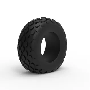 Offroad tire 28 deflated Scale 1:25 - Model thumbnail 2