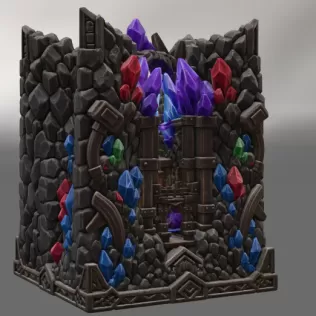 Fantasy Mining Tunnel Book Nook STL File for 3D Print - Model thumbnail 11