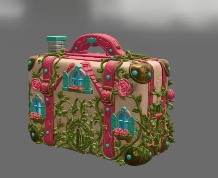 Fantasy Suitcase House STL File for 3D Print - Model preview 6