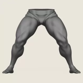 Muscular Man Leg Pose 04 - Model thumbnail 2
