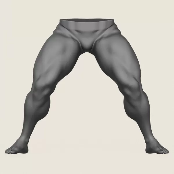 Muscular Man Leg Pose 04 - Model preview 2