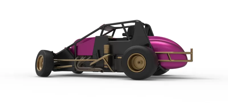 Dirt Silver Crown Car while turning Scale 1:25 - Model preview 13