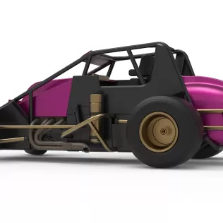 Dirt Silver Crown Car while turning Scale 1:25 - Model thumbnail 13