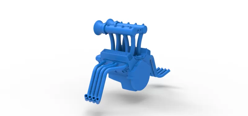 Engine V8 for vintage dragster Version 11 Scale 1:25 - Model preview 10