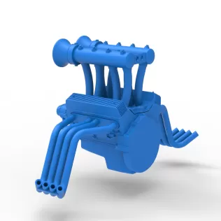 Engine V8 for vintage dragster Version 11 Scale 1:25 - Model thumbnail 10