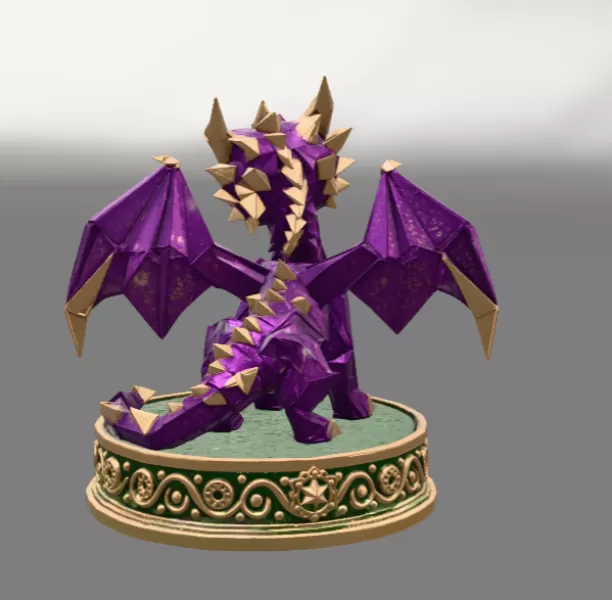 Origami Style Baby Dragon STL File for 3D Print - Model preview 5
