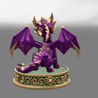 Origami Style Baby Dragon STL File for 3D Print - Model thumbnail 5