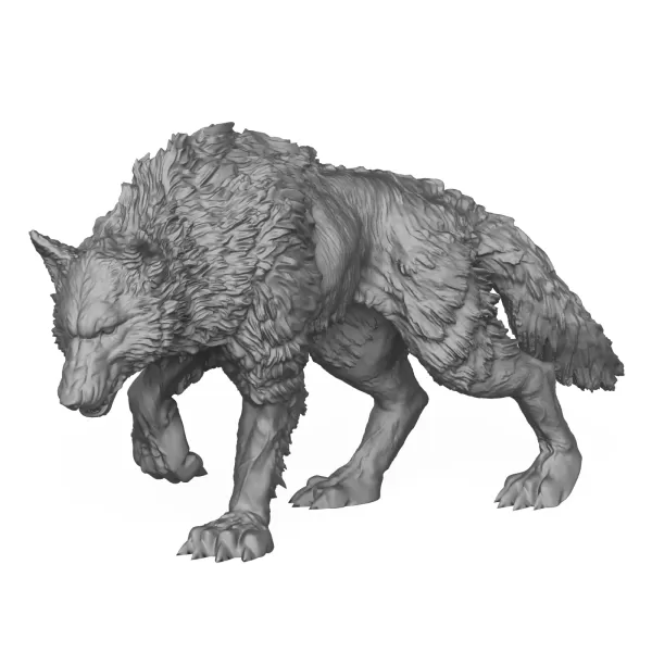 Wild Dire Wolf 3D Print Model - Model preview 1