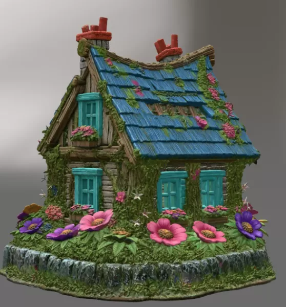 Cozy Fantasy House STL for 3D Printing - Model preview 5
