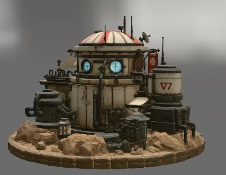 🚀 Desert Outpost Cantina STL File for 3D Print - Model preview 11