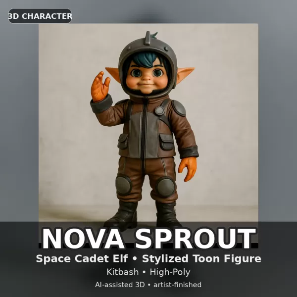 Pocket Pioneers – Stylized 3D Character Collection (6-Pack) - Model preview 2