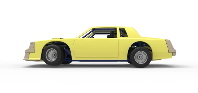 Vintage Dirt late model race car while turning Scale 1:25 - Model preview 9