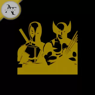 Deadpool and Wolverine - Marvel - Silhouette - 2D Wall Art Decor