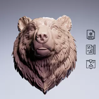 Bear Head Wall Sculpture #RoZ - Model thumbnail 1