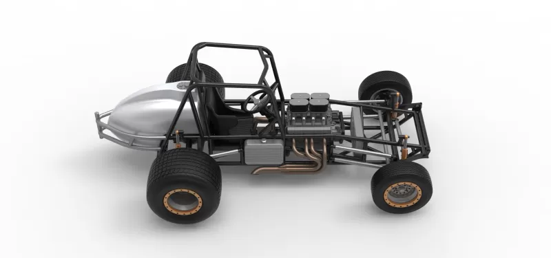 Vintage Dirt Silver Crown Car Base Scale 1:25 - Model preview 23