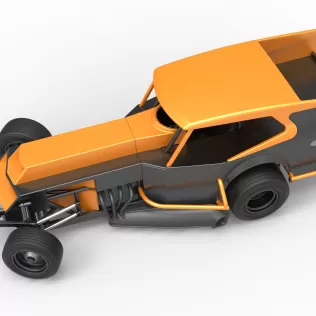 Vintage Dirt Modified stock car Version 5 while turning 1:25 - Model thumbnail 4