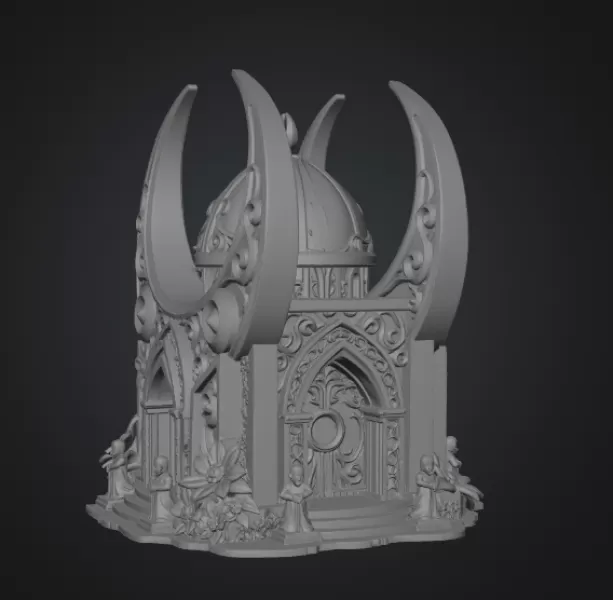 Celestial Moon Temple STL File for 3D Printing - Model preview 8
