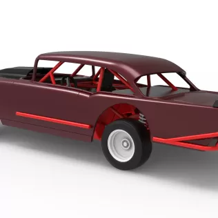 Vintage Dirt Modified stock car V9 while turning Scale 1:25 - Model thumbnail 12