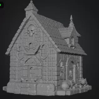 Haunted Fantasy Rat Cottage STL for 3D Printing - Model thumbnail 9